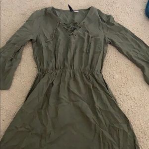 army green skater dress